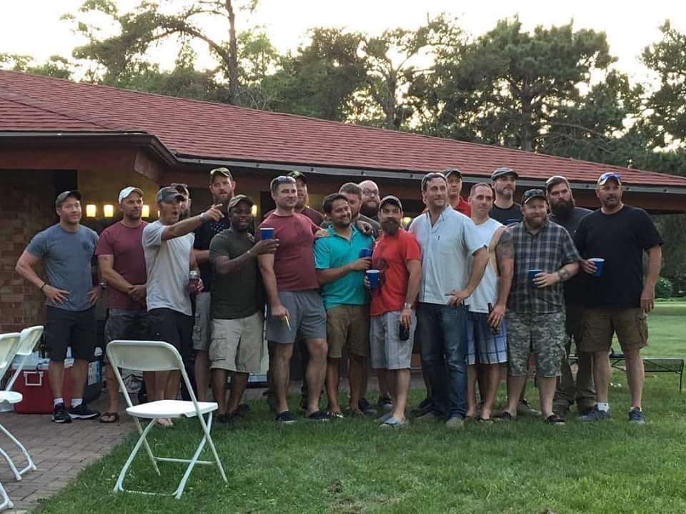 An evening cookout at the pavilion.