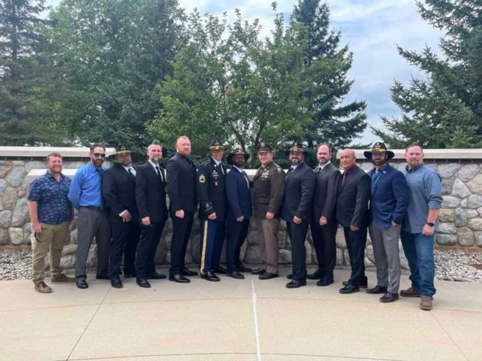 Veterans suited up for the ceremony.