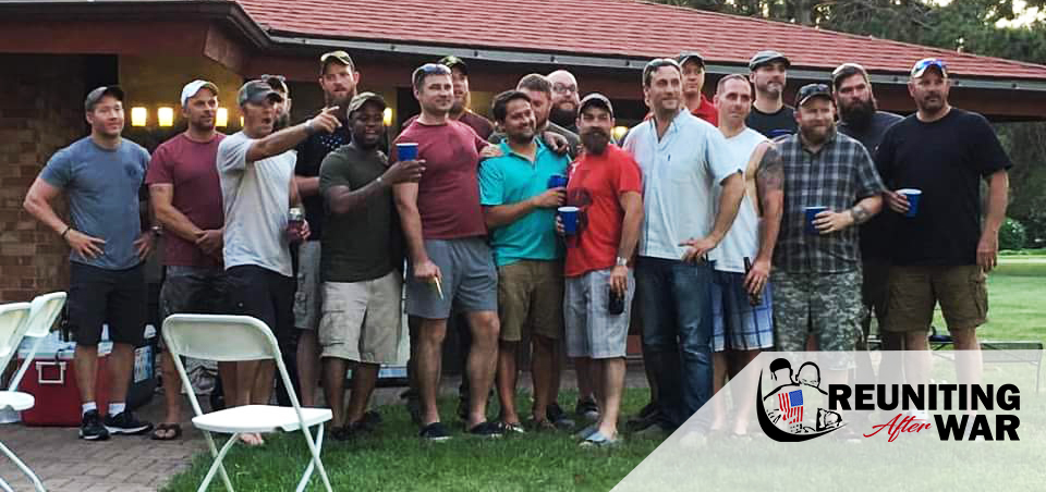 Veterans gathered at a reunion event.